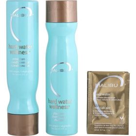Malibu Hair Care by Malibu Hair Care SET-HARD WATER WELLNESS KIT WITH SHAMPOO 9 OZ & CONDITIONER 9 OZ & HAIR REMEDY 0.16 OZ (4 PACKETS)