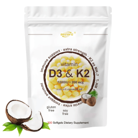 Immune Support D3 1000 IU K2 200MCG Dietary Supplement D3 K2 Softgel Capsule