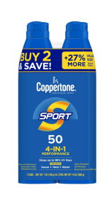 Coppertone Sport Sunscreen Spray SPF 50, Twin Pack (5.5 oz. Each)
