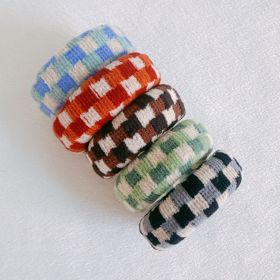 Checkered Donut Hair Ties Set Of 5